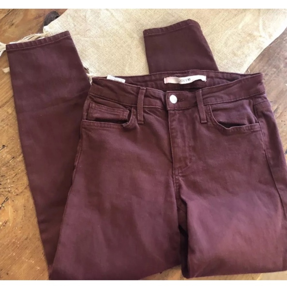 Joe’s skinny mid rise jeans dark plum sz 26